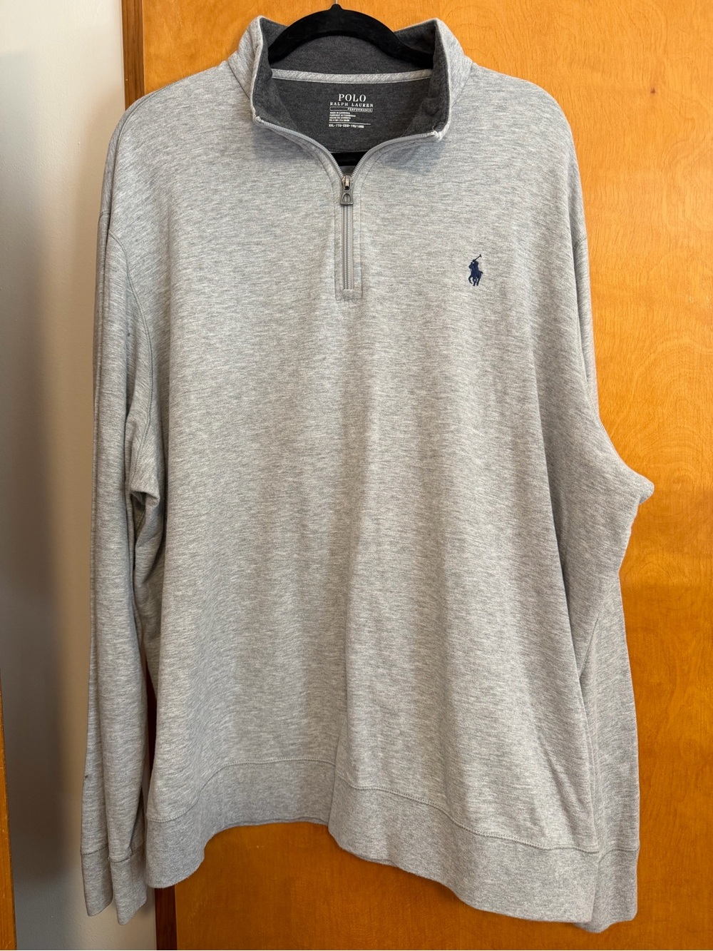 Polo by Ralph Lauren Men's Heather Gray Quarter-Zip Pullover with Navy Pony